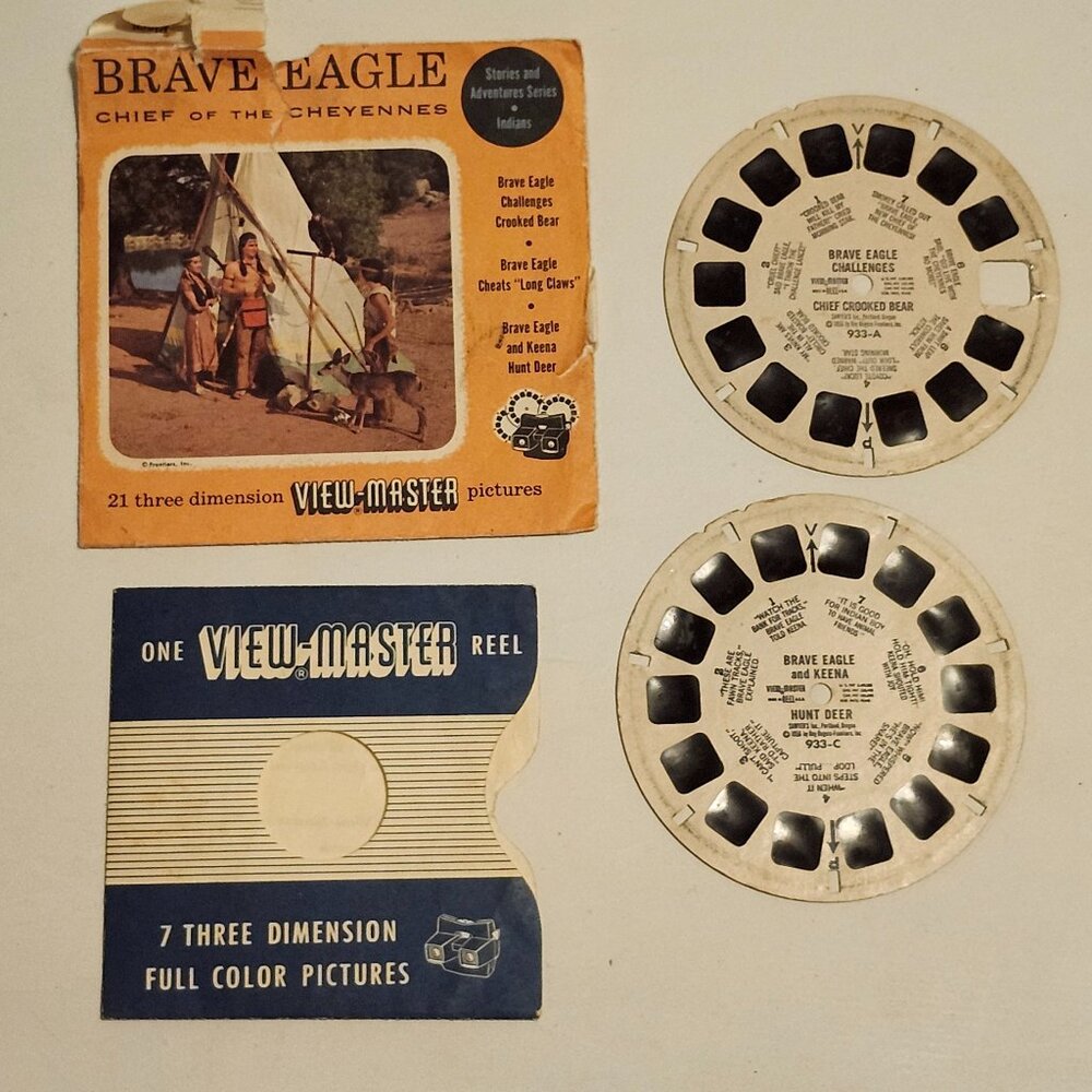 VINTAGE BRAVE EAGLE Chief of the Cheyennes View Master Reels 1956 Incomplete